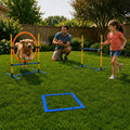 Dog Agility Equipment - Dog Obstacle Course Backyard Set - Puppy Agility Training Equipment Starter Kit with Adjustable 