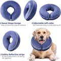 Inflatable Reflective Dog Cone Collar Alternative After Surgery,Doggie Recovery Dount Neck Ecollar,Adjustable Soft Dog C