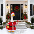 Christmas Porch Goose Outfits Santa Claus Costume for 23 Inch Lawn Statue