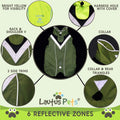 Waterproof Dog Rain Coat, Reflective Safety Strips & Leash Hole – Lightweight Adjustable Jacket for Medium Breeds - L