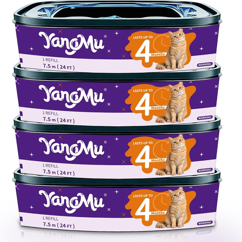 Premium Cat Litter Refill Bags | Jumbo 4-Pack 96 Total ft | Upgrade Odor Controlling, Universally Compatible with Litter