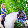 Weewooday 2 Pieces Horse Fly Masks for Horses Soft Fly Masks for Ears Smooth and Elasticity Mask with UV Protection(Trib
