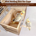 kathson Parakeet Nesting Box,Wooden Cockatiel Breeding Mating Boxes,Parrots Nest House Hut for Cage,Bird Nesting Box for