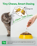 PAWAURA Cat Multivitamin Treats with Taurine – 500 Crunchy & Creamy Cat Vitamin Chews for Immune, Joint, Digestion, Skin & Coat Support – Daily Healthy Supplement for Cats of All Ages