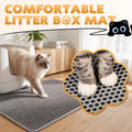 Kozvva Cat Litter Mat, Honeycomb Double Layer Waterproof & Urine Resistant Non-Slip Litter Trapping, Easy Clean Washable Scatter Control for Litter Box (Gray, 24x15 Inch)