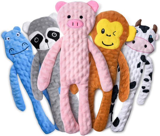 SHARLOVY No Stuffing Dog Toys 5 Pack, Crinkle Interactive Dogs Toy for Boredom, Puppy Toys for Teething to Keep Them Bus