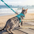 Cat Harness and Leash Set, Escape Proof Cat Vest, Turquoise, XL
