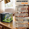 Vehipa Betta Fish Tank 1 Gal (3.7L), Acrylic Nano Aquarium Kit Black
