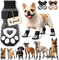 Anti Slip Dog Socks - 6 Pack | Dog Socks to Prevent Paw Licking - Small