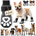 Anti Slip Dog Socks - 6 Pack | Dog Socks to Prevent Paw Licking, Add Traction, Keep Warm & Protect from Hot Pavement | Paw Protection for Senior Dogs for Hardwood Floors | Dog Booties - Medium