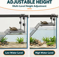 Upgraded Hanging Turtle Basking Platform with Ramp & Built-in Feeding Tray