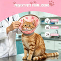TBAMTBW Soft Cat Cone Collar Adjustable Elizabethan Recovery Collar for Cats Kittens After Surgery Foldable Neck Cone to Stop Licking (Pink,S)