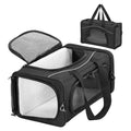 Petsfit Airline Approved Pet Carrier for Small Cats, 16.5x8.6x11 TSA Approved Carrier, with Removable Dual-Sided Padding (2-Way Placement) - Fits Under Most Airplane Seats, Escape Proof (Black)