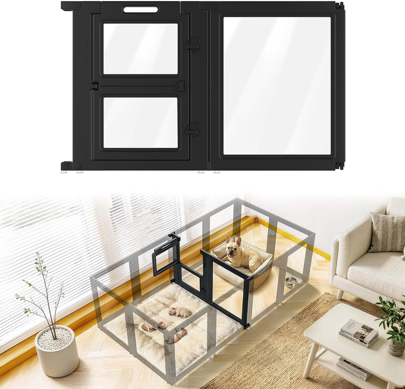 FXW Add-On Whelping Gate & Panel for AuraSpace Acrylic Indoor Dog Playpen