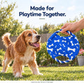 Dog Rope Flying Disc Toy with Squeaker | Durable Canvas Center & Braided Cotton Rope Ring | 2-in-1 Fetch & Tug Interacti