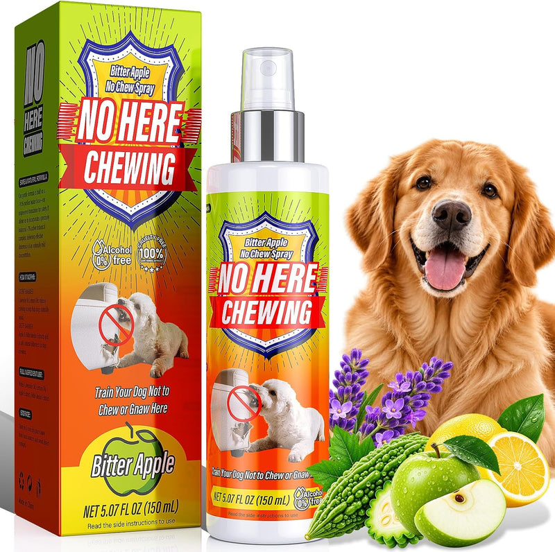 Bitter Apple Spray for Dogs – No Chew Spray to Stop Chewing, Licking & Biting, Natural Bitter Dog Training Spray, Anti C