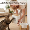 PERFNIQUE Cat Food Storage Container, Airtight Cat Treat Container with Bamboo Lid, Pet Food Storage for Kitchen Counter