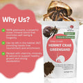 Hermit Crab Greensand – Calcium and Trace Mineral Molting Support – Non-GMO, Auto Feeder Friendly, Inert Powder Formula 
