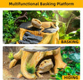 Bearded Dragon Basking Platform,Reptile Hide Cave with Basking Rock