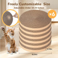 6pcs Cat Scratch Pad, Cat Scratcher Cardboard & Cat Scratching Pads - Round Cat Scratcher Refill, 10 Inch Diameter 7/8 Inch Thick cat scratchers for Indoor Cats
