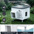 Indestructible Heated Cat House for Outside, 100% Waterproof & Weatherproof Outdoor Heated Cat House with Escape Door fo