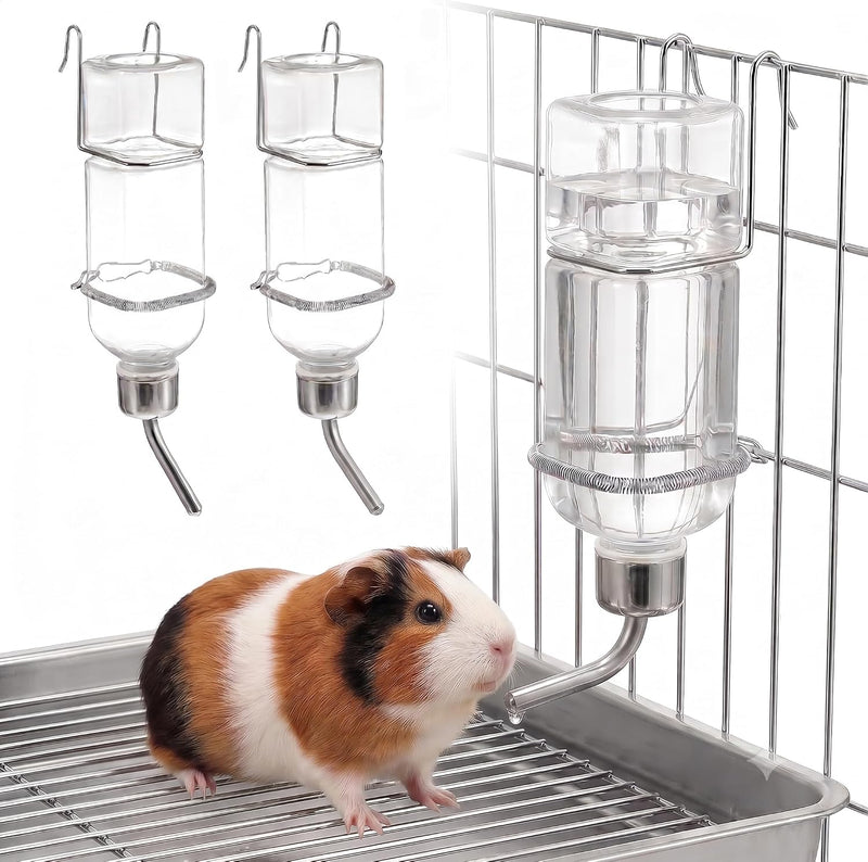 FENICAL Pet Cage Water Bottle, 11.8OZ Hanging Pet Drink Dispenser, Plastic