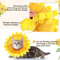 Sunflower Cat Recovery Cone Collar Soft Adjustable Elizabethan Cone