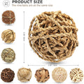 9PCS Bunny Chew Grass Balls with Rope, Rolling Molar Toys for Small Animals