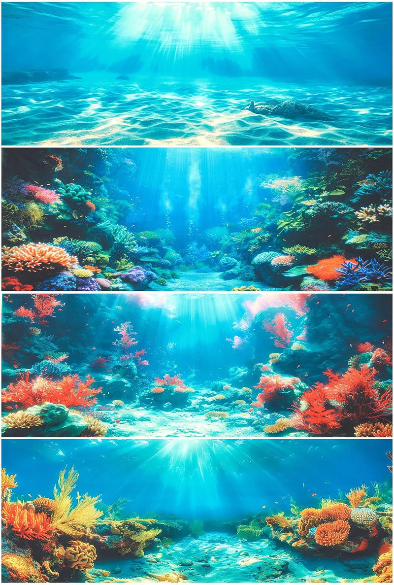 Mindsoft 4 Pack Aquarium Background, 48 x 18 Inch
