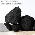 2.2-8.1 Inches Natural Black Lava Rock, 5 PCS Mixed Sizes Aquarium Rocks for Aquascaping, Terrariums, Reptile Tanks & Aq