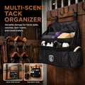 Double Layer Horse Stall Storage Bag,600D Oxford Splash-Proof Barn Organizer for Grooming Brushes Towels