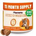 MUITIBITES 7.76 oz Skin & Coat Bites for Cats - with Omega 3, Omega 6 from Salmon Oil for Cats,Cat Vitamin E, Biotin - Supports Cat Skin Care,Anti Shed & Allergy Relief - Cats Skin and Coat Supplement
