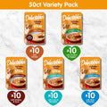 Delectables Lickable Treat Stew Wet Cat Treats, Variety Pack, 50ct