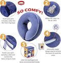 Inflatable Reflective Dog Cone Collar Alternative After Surgery,Doggie Recovery Dount Neck Ecollar,Adjustable Soft Dog C