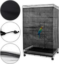 Aynaxcol Adjustable Birdcage Seed Feather Catcher Bird Cage Net Cover Soft Skirt Guard Birdcage Nylon Mesh Netting for Parrot (118 x 39.4 Inch) (Black)