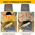 Reptile Basking Platform, 6 x 6 Inches Slate Rock, Food Bowl for Turtles