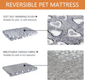 VANKEAN Reversible Cool and Warm Dog Bed Mat for Crates - Stylish Pad With Waterproof Inner Linings and Removable Machine Washable Cover, Firm Support for Small to XX-Large Dogs, Grey