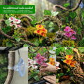 5 Pcs Reptile Plants & Habitat Decor Kit - 3 Artificial Phalaenopsis Orchid & Large 5ft Jungle Vine Branch, Terrarium Ta
