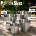 Grip Stainless Steel Bucket (2 Gallon) - Great for Pets, Cleaning, Food Prep - Hang on Fences, Cages, Kennels - Home, Ga