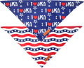 Realeaf 4th of July Bandanas 2 Pack, Triangle Reversible American Flag Pet Patriotic Scarf for Boy and Girl, Premium Durable Fabric, USA Bandana for Medium and Large Dogs (Large)
