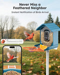 Smart Bird Feeder with Camera Solar Powered for Outdoors 2K FHD AI Recognition Hanging Bird Feeder Camera for Outside Ba