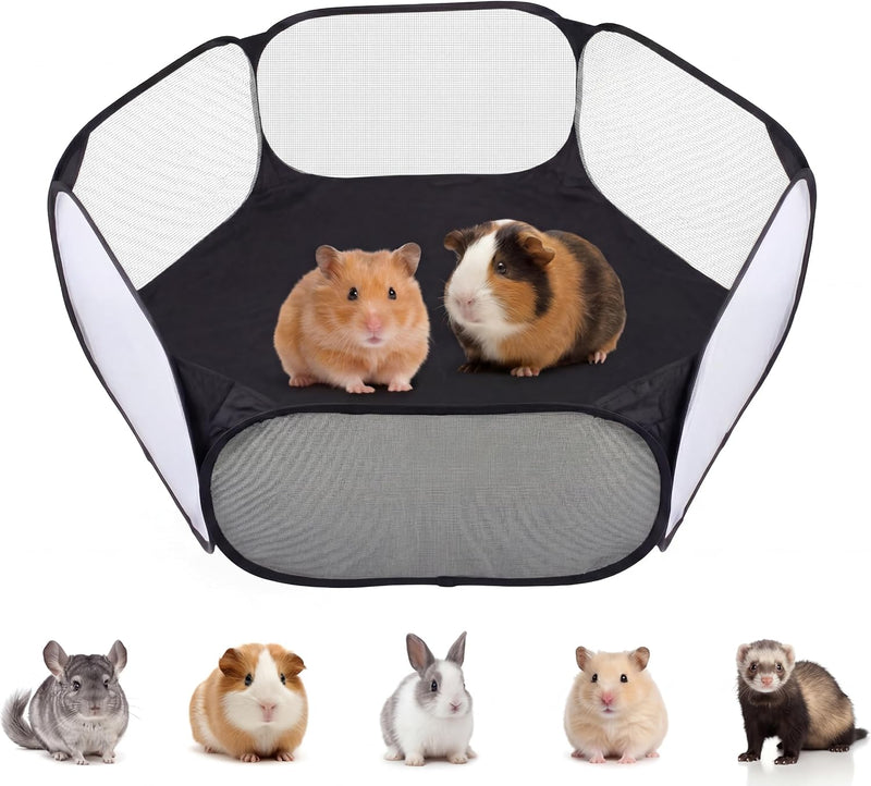 Small Animals Playpen, Portable Pop-up Open Interactive Pet Tent, Indoor Outdoor Fence for Rabbits, Guinea Pig, Hamster,