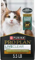 Purina Pro Plan LiveClear Allergen Reducer Cat Food Weight Control, 5.5 lb