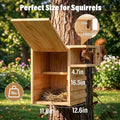 Extra Large Squirrel House for Outside with Stand & Predator Proof, Large Squirrel Box for Outside with Easy-Clean Front