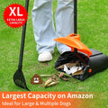 ienjoyed 40" Tall Dog Pooper Scooper with 100 Bags Attachment, Large Capacity Swivel Bin and Rake Metal Pole, Long Handl