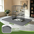 Silicone Bird Cage Mat 57" x 40" Under Crate Floor Protector, Dark Grey