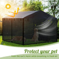 Outdoor Dog Kennel Cover with Full Coverage Mosquito Net for 6.5'd x 6.5'w x 6'h Dog Cages, Breathable Kennel Shade Mosq