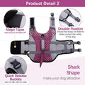 Kuoser Dog Life Jacket with Shark Fin, Ripstop Durable, Pink 2XL