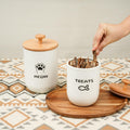 Cat Treat Container with Airtight Lid, Cat Food Oganizer Dry Food, Cat Food Storage Containers, Pet Treats Canister, Cat Treat Jar Set of 2-8.3x4.9 & 7.1x4.3 (W