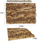 Fhiny 2 PCS Cork Bark Background, 11.6" x 7.7" Natural Reptile Terrarium Backdrop, Reptile Climbing Wall Decor for Beard